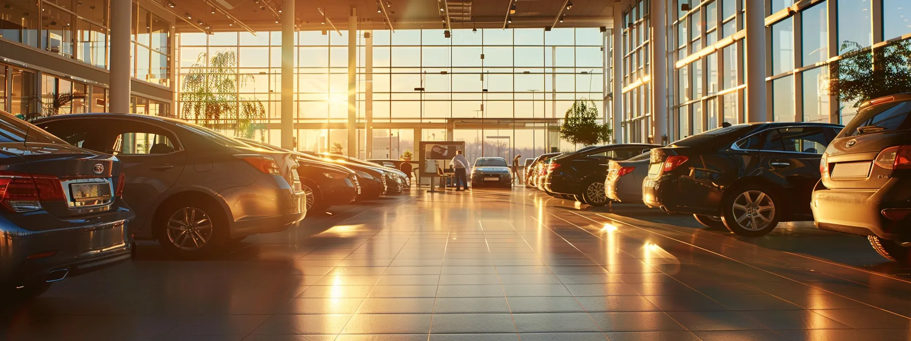 a dynamic scene showcasing a bustling auto dealership with well-maintained vehicles, illuminated by warm afternoon sunlight, as a motivated dealer engages in the renewal process for motor vehicle bonds and insurance, highlighting the importance of timely compliance and efficient documentation.