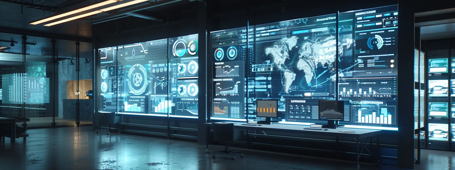 a sleek and modern office setting showcases two large transparent displays side by side, one illustrating a plumbing license bond and the other a contractor bond, with vibrant infographics that highlight their differences, bathed in soft, focused lighting.