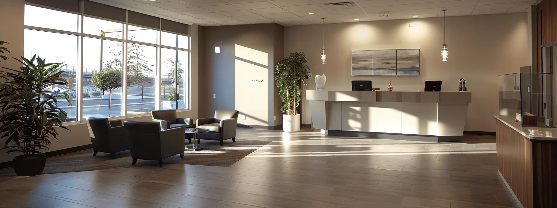 a sleek, modern office setting showcases a confident water well contractor discussing a surety bond agreement with stakeholders, surrounded by documents emphasizing project integrity and regulatory compliance.