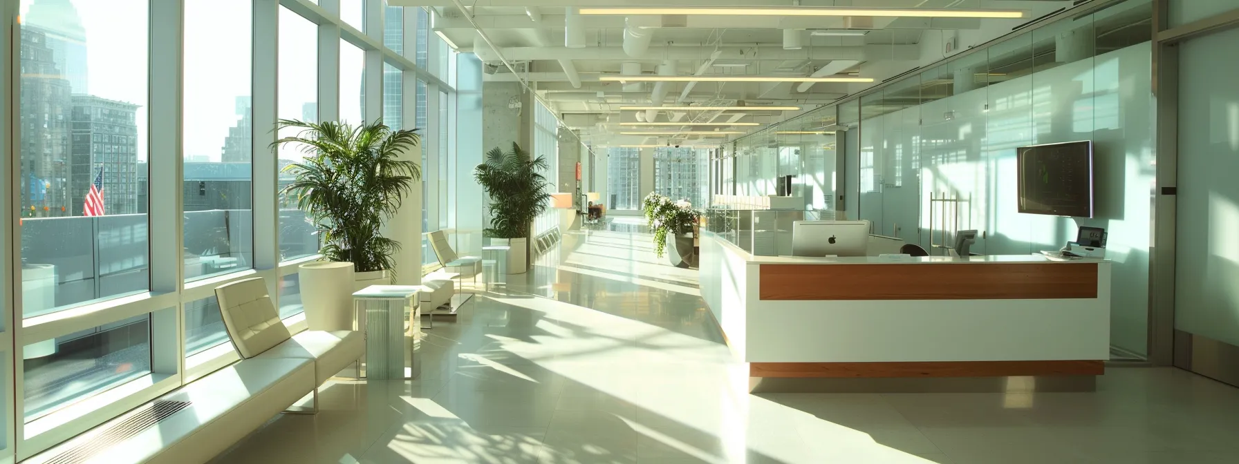 a sleek, modern office space filled with professional-looking documents and financial charts, symbolizing the structured processes and costs involved in securing a new york collection agency bond.